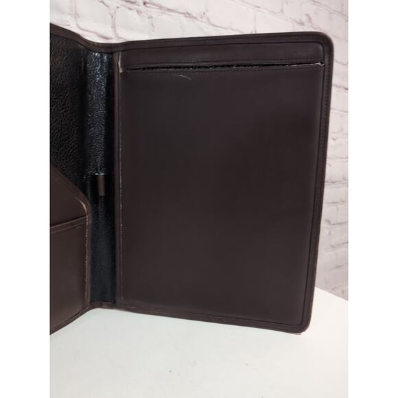 RARE Coach USA Rugby Logo Brown Leather Portfolio Notepad Holder Folio 12.5 X 10 - Picture 9 of 12